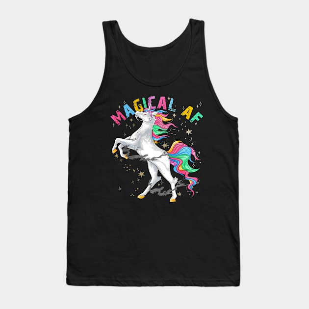 Unicorn Magical AF Tank Top by Psitta